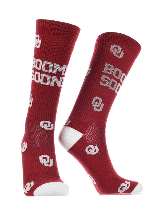 Oklahoma Sooners Socks Crew Length Sock Mayhem