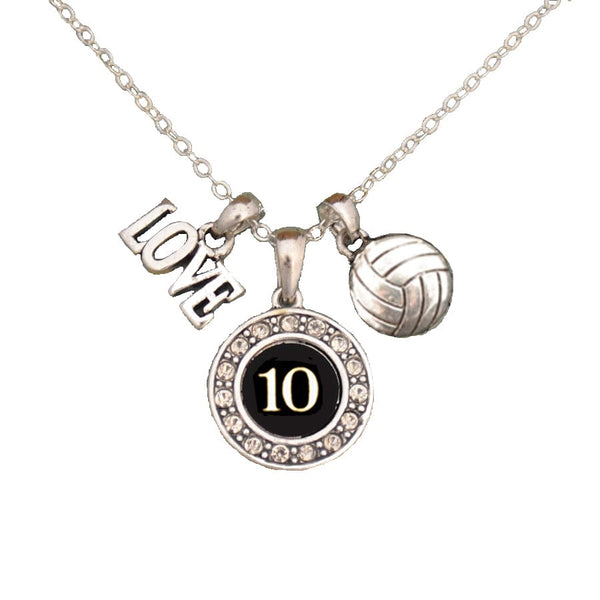 Custom Player Jersey ID Volleyball Necklace Multiple Numbers