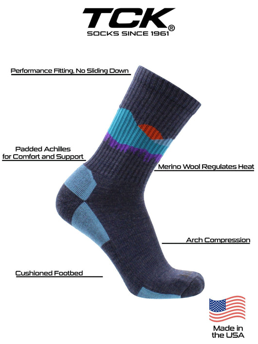 Merino Wool Hiking Socks For Men & Women - Sunset