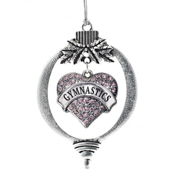 Gymnast Christmas Ornament with Crystal Gymnastics Heart charm