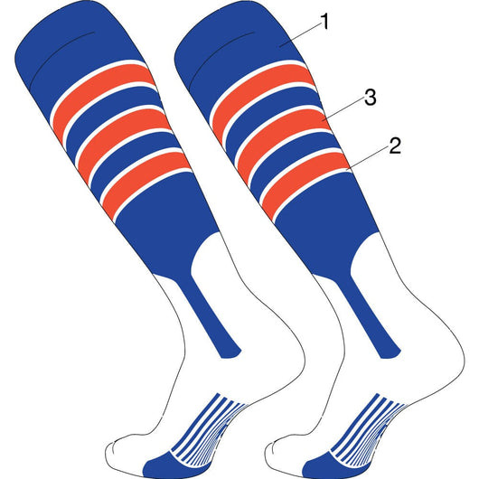 Custom Dugout Baseball Stirrup Socks Pattern D (Stirrup/Stripes/Accent/Sock, Large)