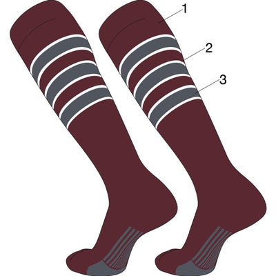 TCK customizable socks Custom Dugout Striped Baseball Socks Pattern D