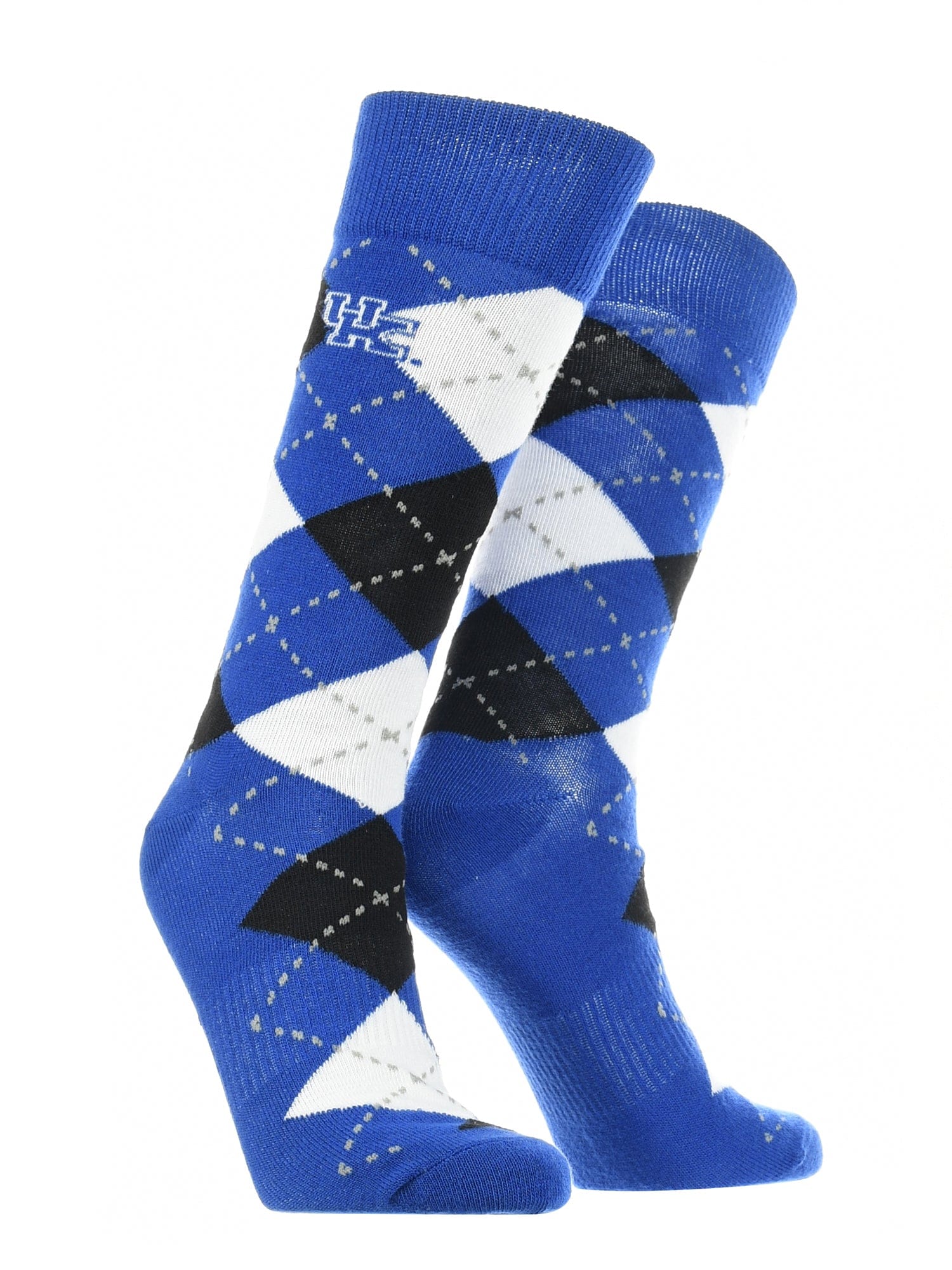 TCK Kentucky Wildcats Argyle Dress Socks NCAA Fanwear Crew Length