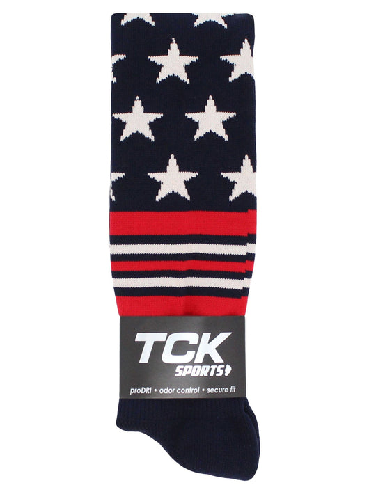 Freedom Baseball Socks USA Stripes Over the Knee
