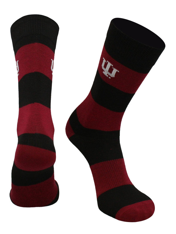 Indiana Hoosiers Socks Game Day Striped Crew Socks