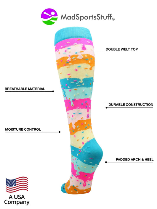 Rainbow Sprinkles Socks Over the Calf Length
