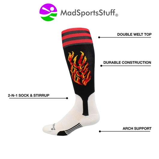 Flame Baseball Stirrup Socks