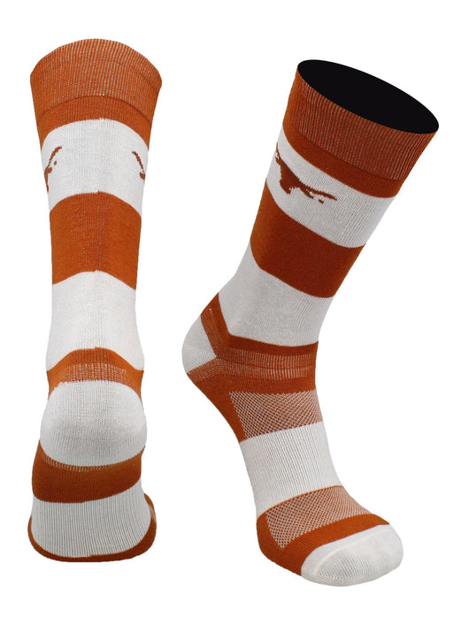 Texas Longhorns Game Day Striped Socks (Texas Orange/White, Large)