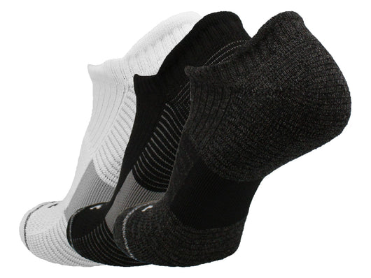 Low Cut Ankle Socks with Tab for Men and Women - 3-pack Athletic Socks for Running, Walking- made from Recycled Materials