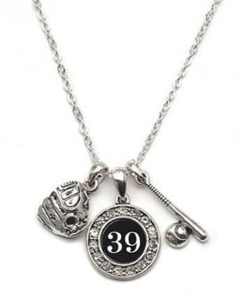 MadSportsStuff necklace #39 / One Size Custom Player Jersey ID Softball Necklace Multiple Numbers