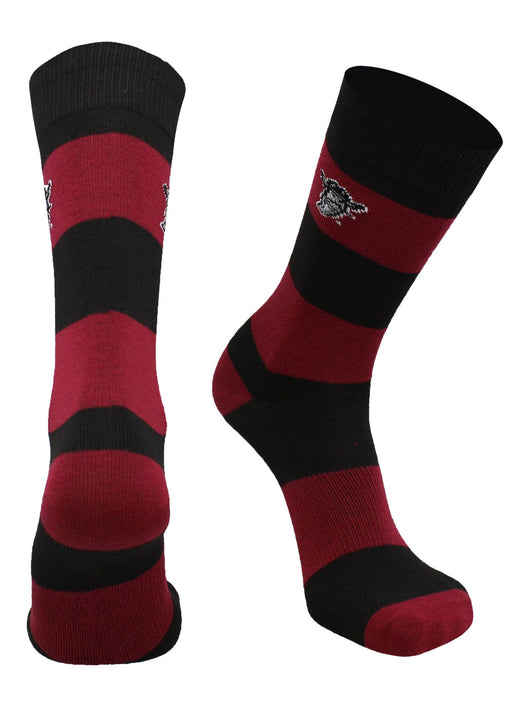 New Mexico State Aggies Socks Game Day Striped Crew Socks