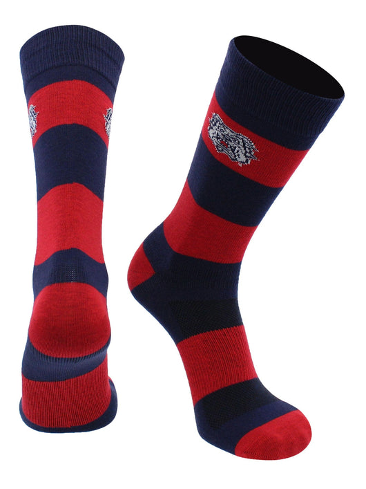 Fresno State Bulldogs Game Day Striped Socks (Cardinal/Blue, Large)