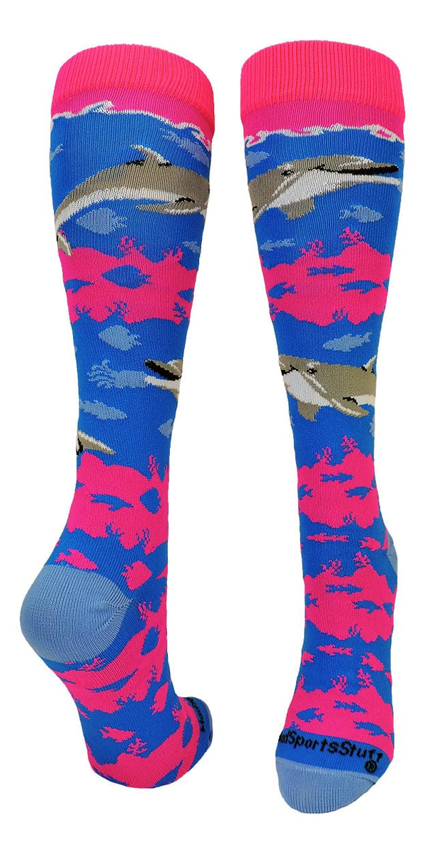 Happy Dolphins Athletic Over the Calf Socks