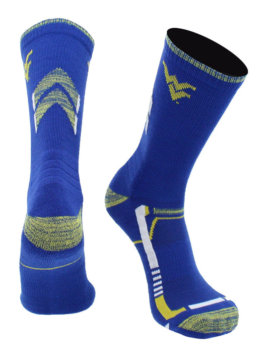 West Virginia Mountaineers Champion Crew Socks (Blue/Gold, Large)