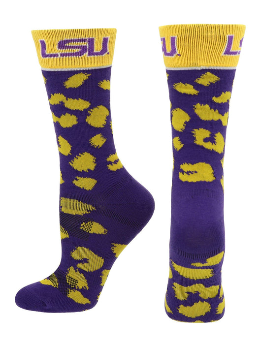 NCAA College Fuzzy Socks For Women & Men, Warm and Cozy Socks Womens Licensed Sock (LSU Tigers, Medium)