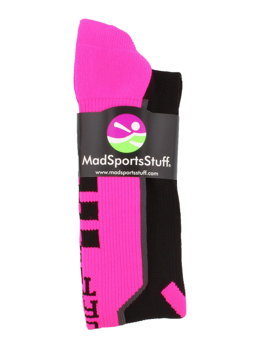 Pink Ribbon Breast Cancer Awareness Support Athletic Over the Calf Socks
