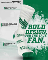 TCK socks North Texas Mean Green Mayhem Crew Socks (Made in USA)