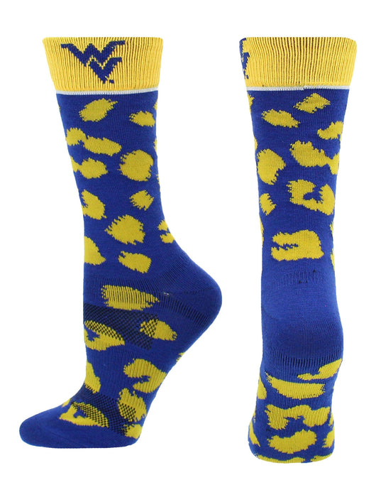 West Virginia Mountaineers Womens Savage Socks (Blue/Gold, Medium)