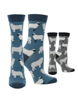 WHD socks Teal/Charcoal / Medium WHD Sheep Socks | Socks with Sheep on them|1-Pack/2-Pack
