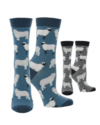WHD socks Teal/Charcoal / Medium WHD Sheep Socks | Socks with Sheep on them|1-Pack/2-Pack