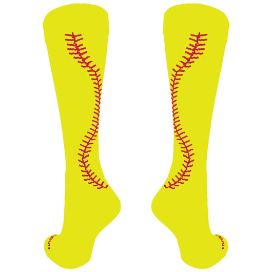 Custom Softball Socks with Stitches Over the Calf