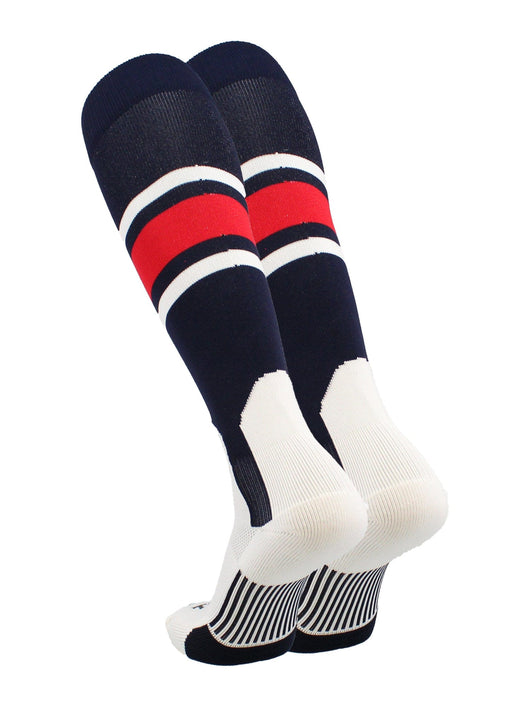 TCK Baseball Stirrup Socks with Stripes Pattern E