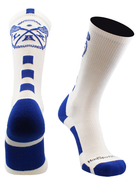 LAX Lacrosse Socks with Lacrosse Sticks Athletic Crew Socks (multiple colors)
