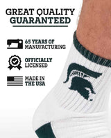 TCK socks TCK Michigan State Spartans Quarter Socks - Made in USA