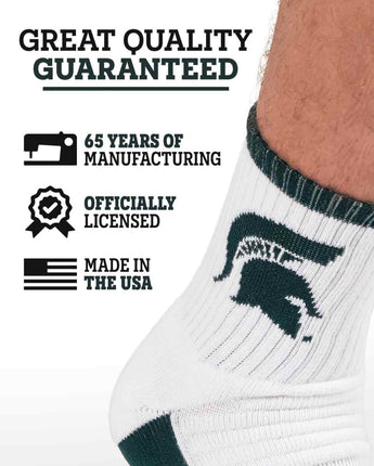 TCK socks TCK Michigan State Spartans Quarter Socks - Made in USA