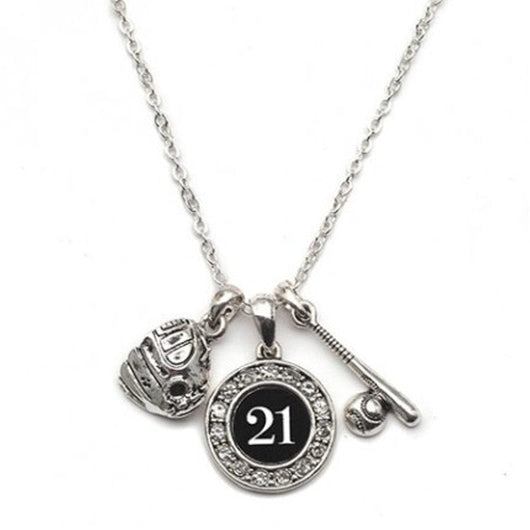 Custom Player Jersey ID Softball Necklace Multiple Numbers