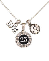 MadSportsStuff necklace #25 / One Size Custom Player Jersey ID Soccer Necklace Multiple Numbers