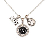 MadSportsStuff necklace #25 / One Size Custom Player Jersey ID Soccer Necklace Multiple Numbers