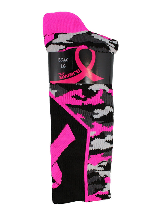 Breast Cancer Awareness Camo Crew Socks