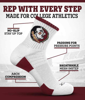 TCK socks TCK Florida State Seminoles Quarter Socks - Made in USA