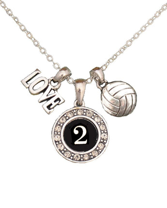 MadSportsStuff necklace #2 / One Size Custom Player Jersey ID Volleyball Necklace Multiple Numbers