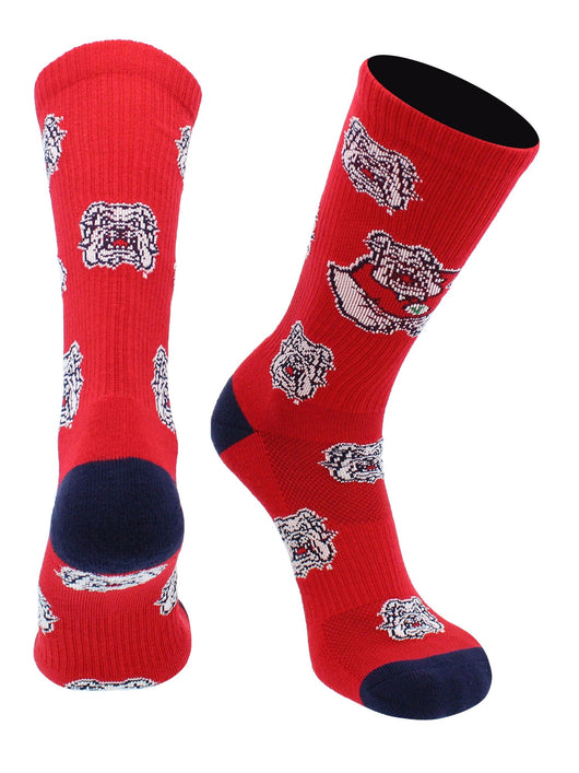 Fresno State Bulldogs Socks Mayhem Crew Socks (Blue/Cardinal, Large)