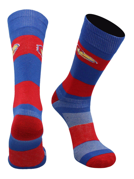 KU Kansas Jayhawks Socks Game Day Striped Crew Socks