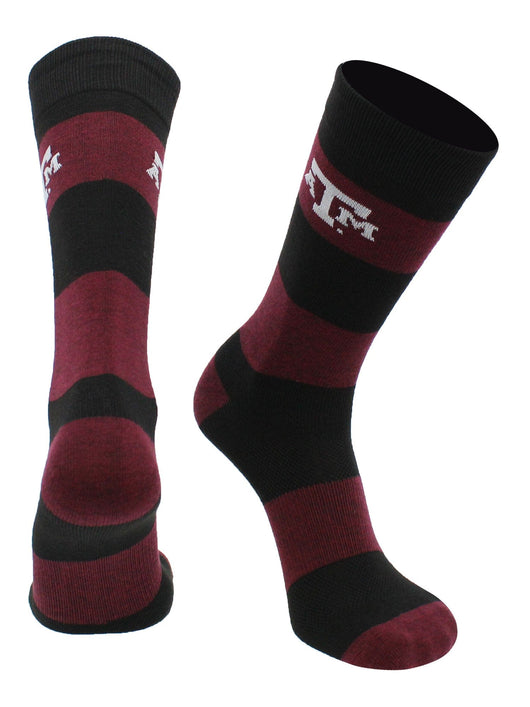 Texas A&M Aggies Game Day Striped Socks (Maroon/Black, Large)