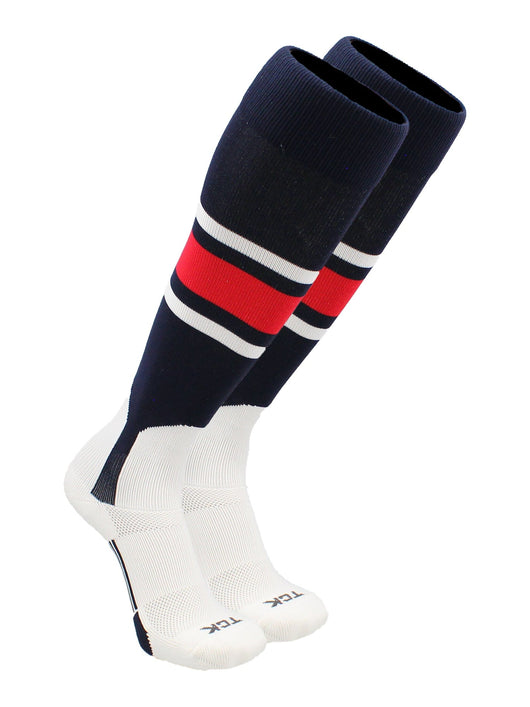TCK Baseball Stirrup Socks with Stripes Pattern E