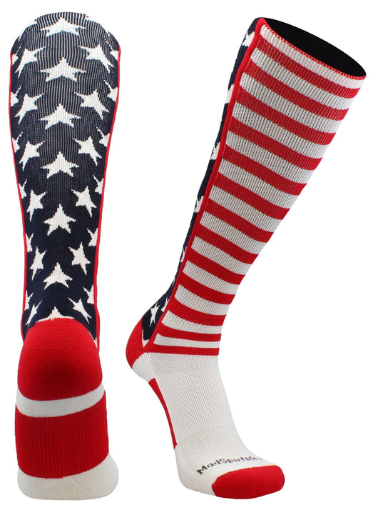 USA American Flag Stars and Stripes Over the Calf Socks