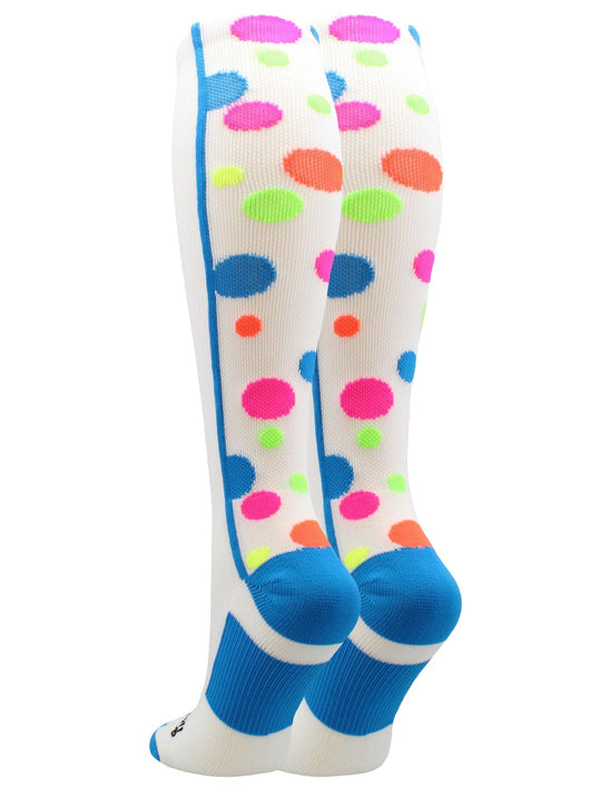 Crazy Socks with Dots Over the Calf Socks Multi Colors
