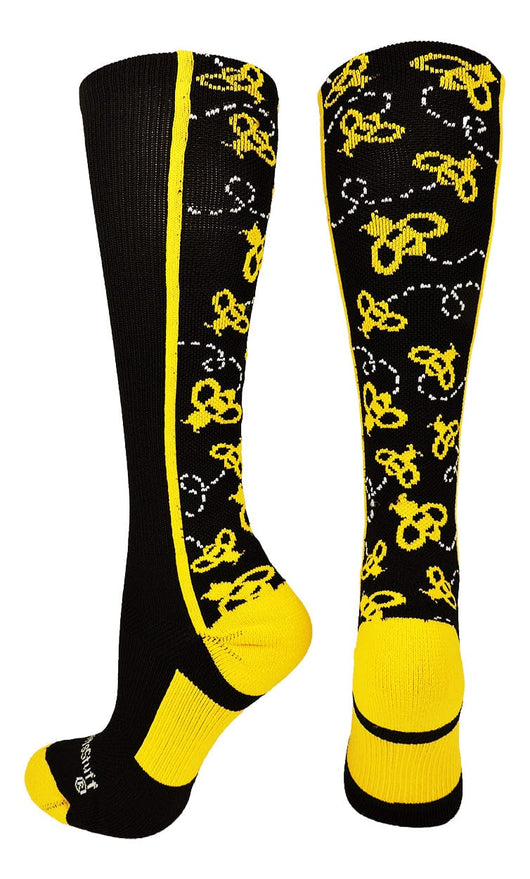 Crazy Socks with Bumble Bees Over the Calf
