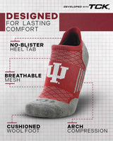 TCK socks Indiana Hoosiers Tour No Show Tab Socks - Made in USA