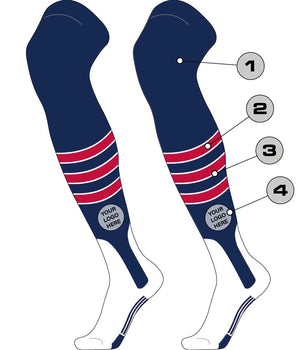 TCK customizable socks Custom Dugout Over the Knee Baseball Stirrup Socks Pattern D