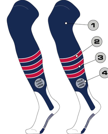 TCK customizable socks Custom Dugout Over the Knee Baseball Stirrup Socks Pattern D