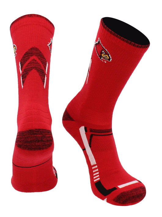 Louisville Cardinals Champion Crew Socks (Red/Black, Large)