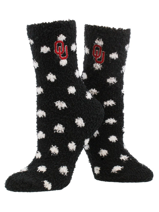NCAA College Fuzzy Socks For Women & Men, Warm and Cozy Socks Womens Licensed Sock (Oklahoma Sooners, Medium)