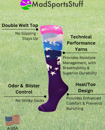 Neon Unicorn Athletic Over the Calf Socks