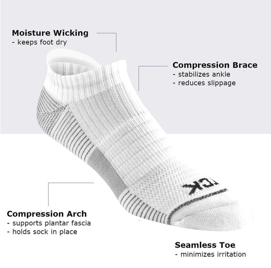 Low Cut Ankle Socks with Tab for Men and Women - 3-pack Athletic Socks for Running, Walking- made from Recycled Materials