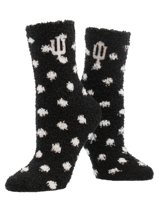 NCAA College Fuzzy Socks For Women & Men, Warm and Cozy Socks Womens Licensed Sock (Indiana Hoosiers, Medium)